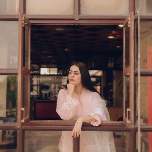 Blush Pink Embroidered Lawn Suit with Dupatta