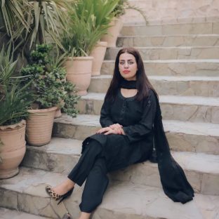 3-Piece chickenkari  Suit jet black