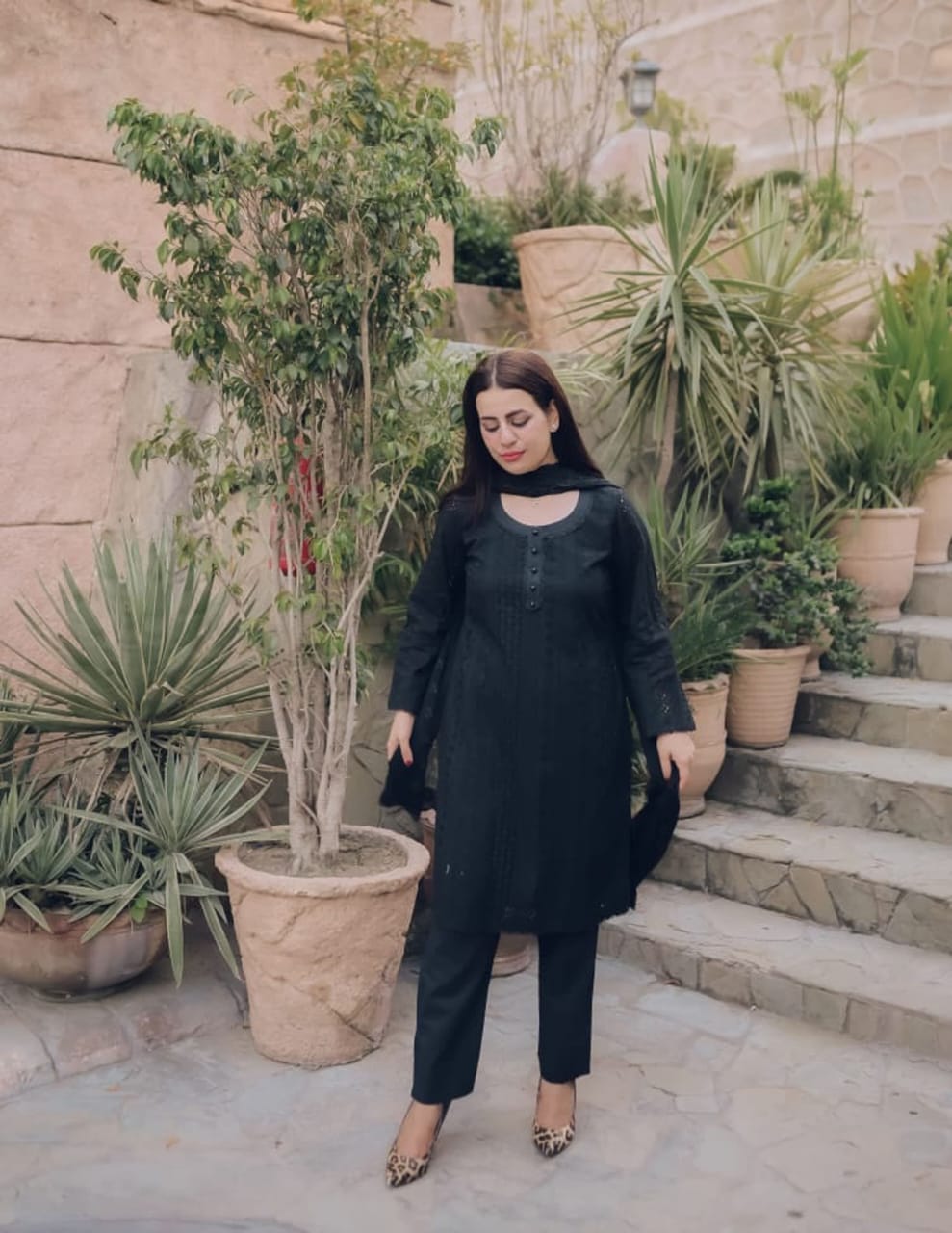 3-Piece chickenkari Suit jet black - Image 2