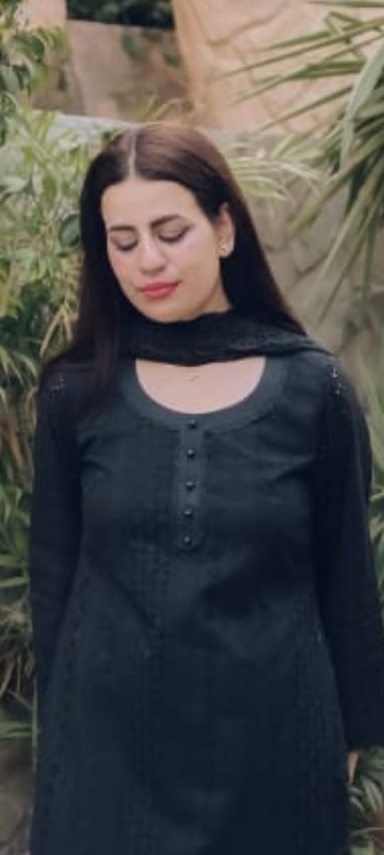 Black Chikankari Three Piece Suit | Classic Attire - Image 4