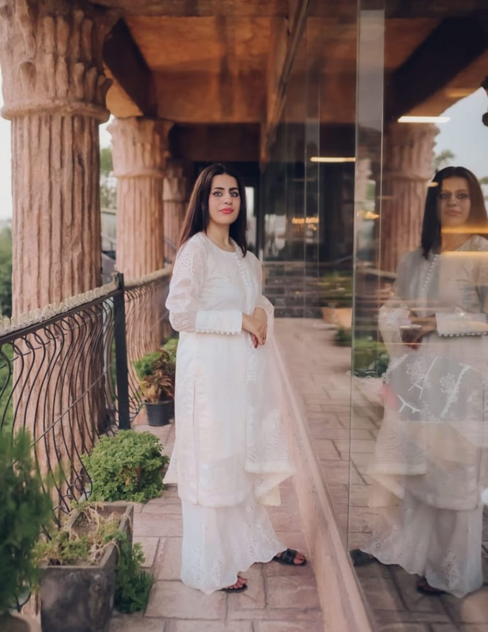 Pure White paper lawn Chikankari Three Piece Suit | Classic Attire